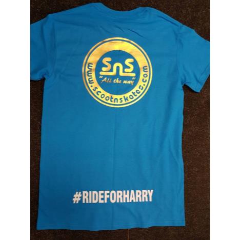 Ride for harry T-shirt (blue/gold) £15.00